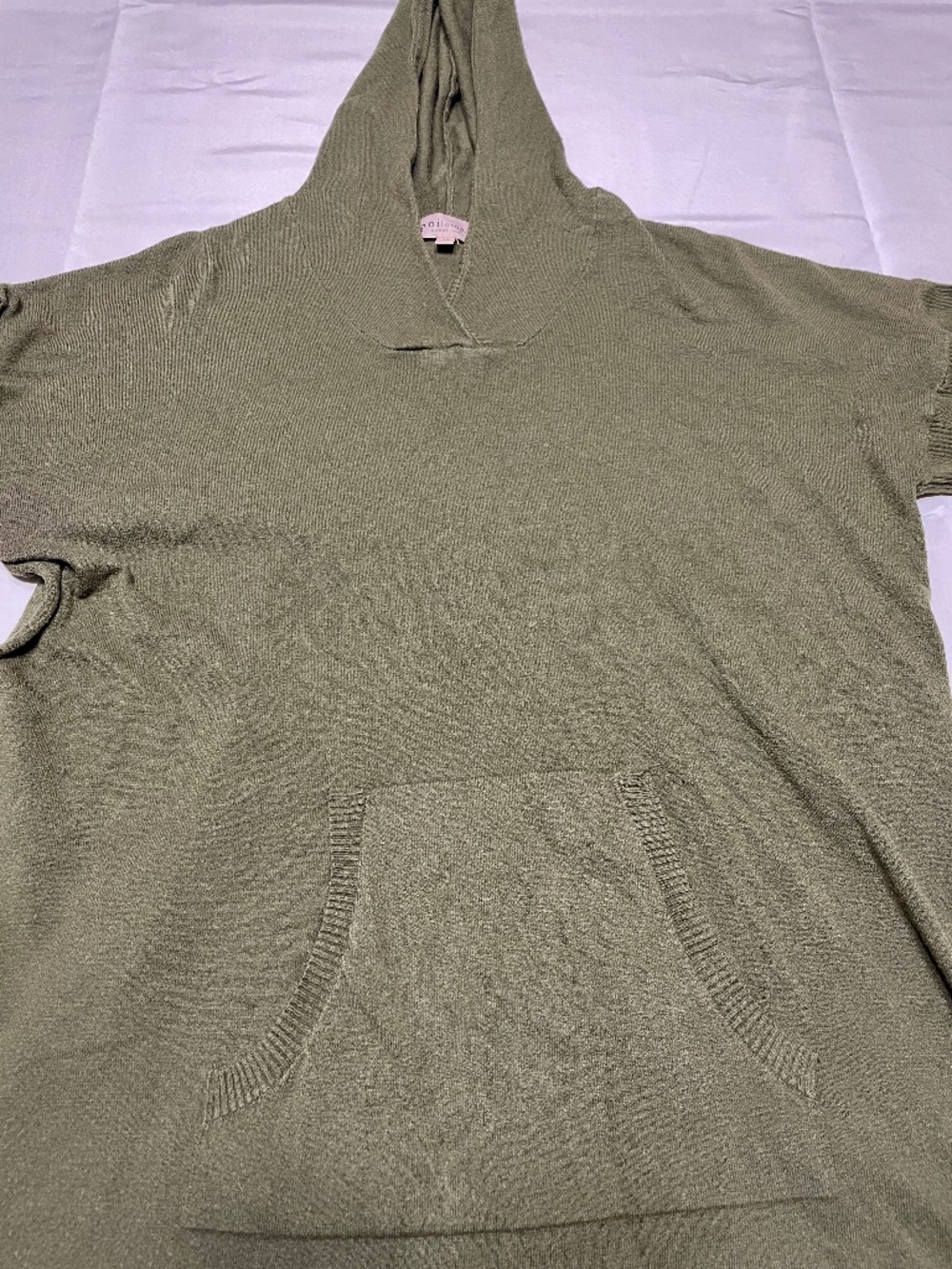 Philosophy Womens Hooded Sweater Olive Green Poncho Tunic Oversized - 1X